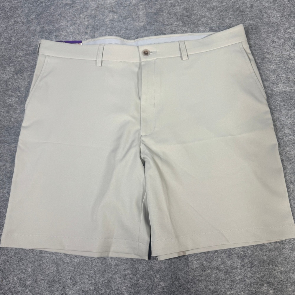 Haggar Performance Shorts Mens 40 Khaki Stretch Moisture Wicking 8.5 Inseam NWT